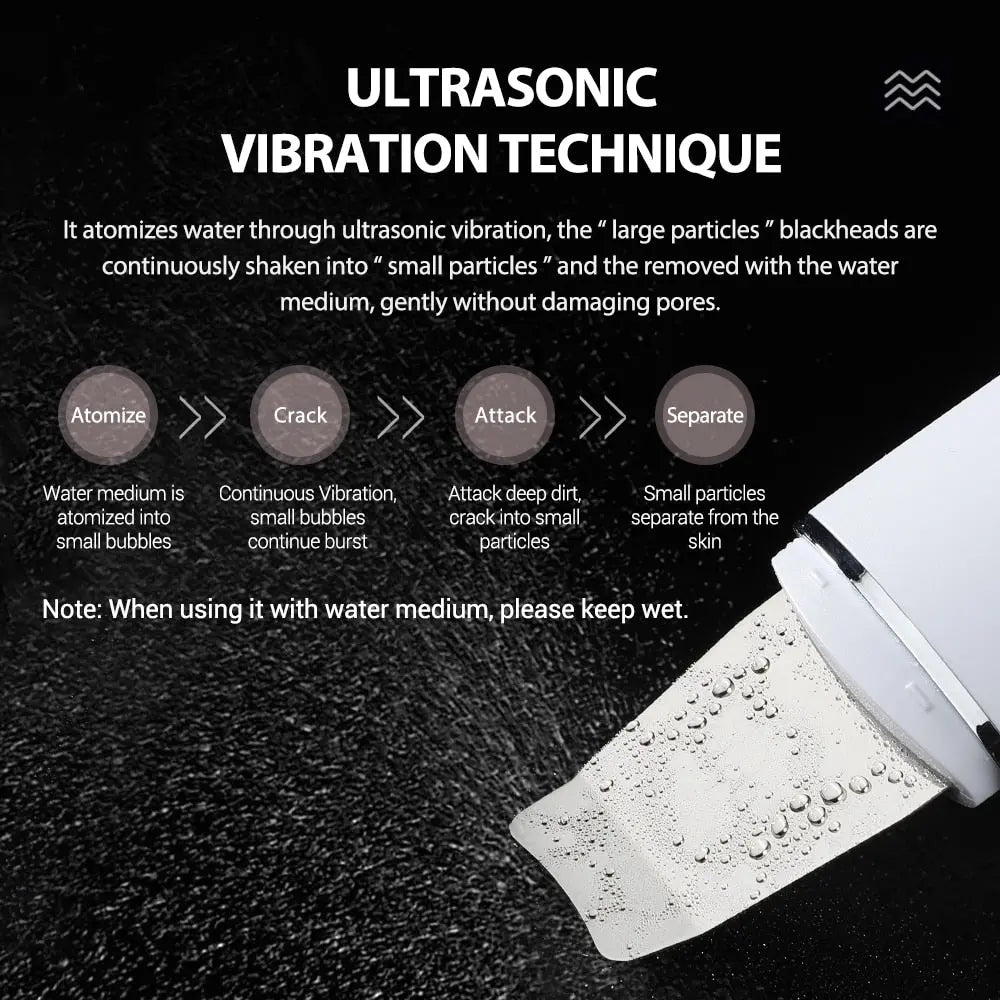 Ultrasonic Skin Scrubber Peeling Shovel EMS Microcurrent Ion Acne Blackhead Remover Face Deep Cleansing Facial Lifting Devices GlowingShell